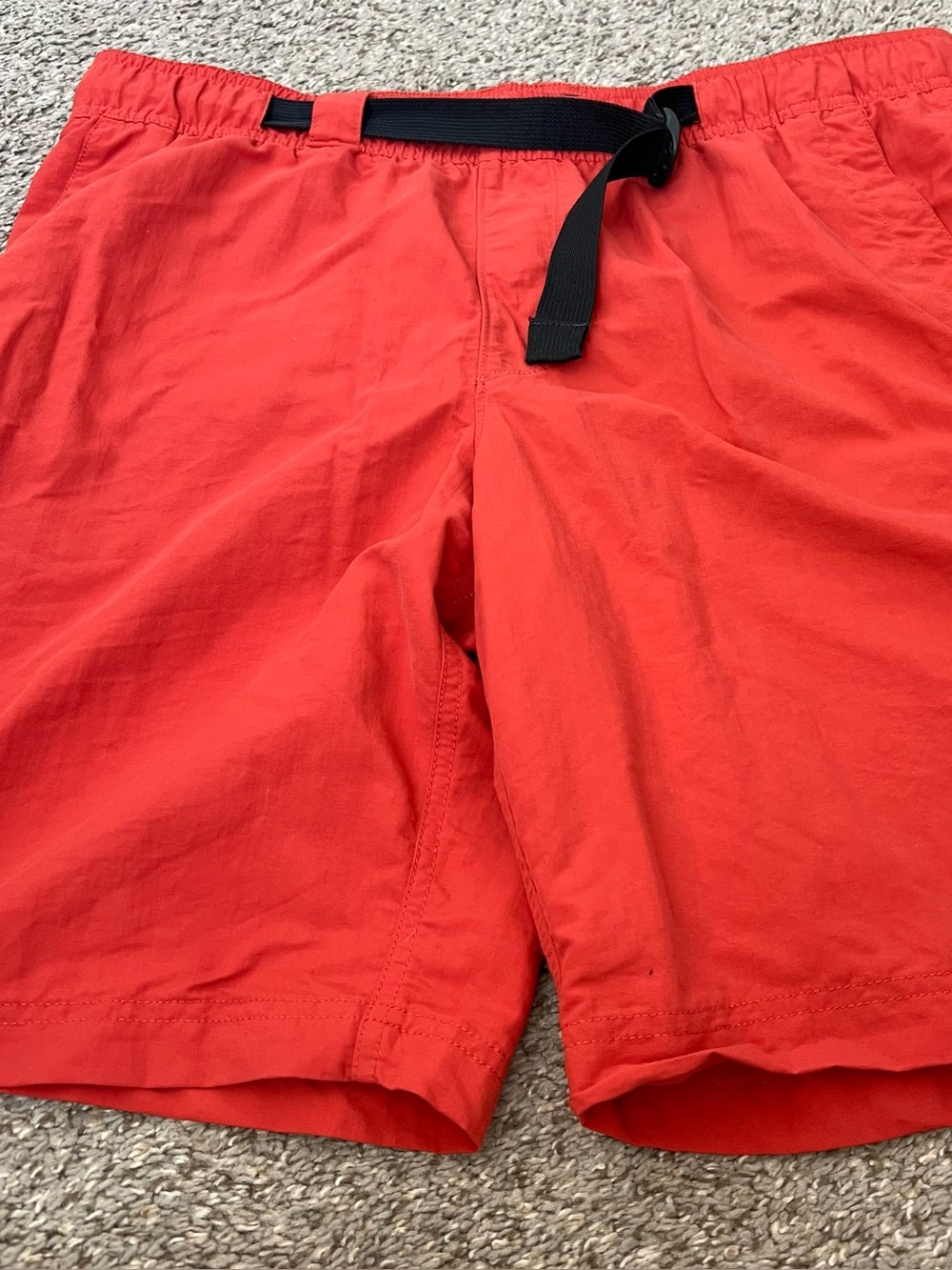 The North Face Red Elastic Waist Shorts with Black Drawstring Size Large